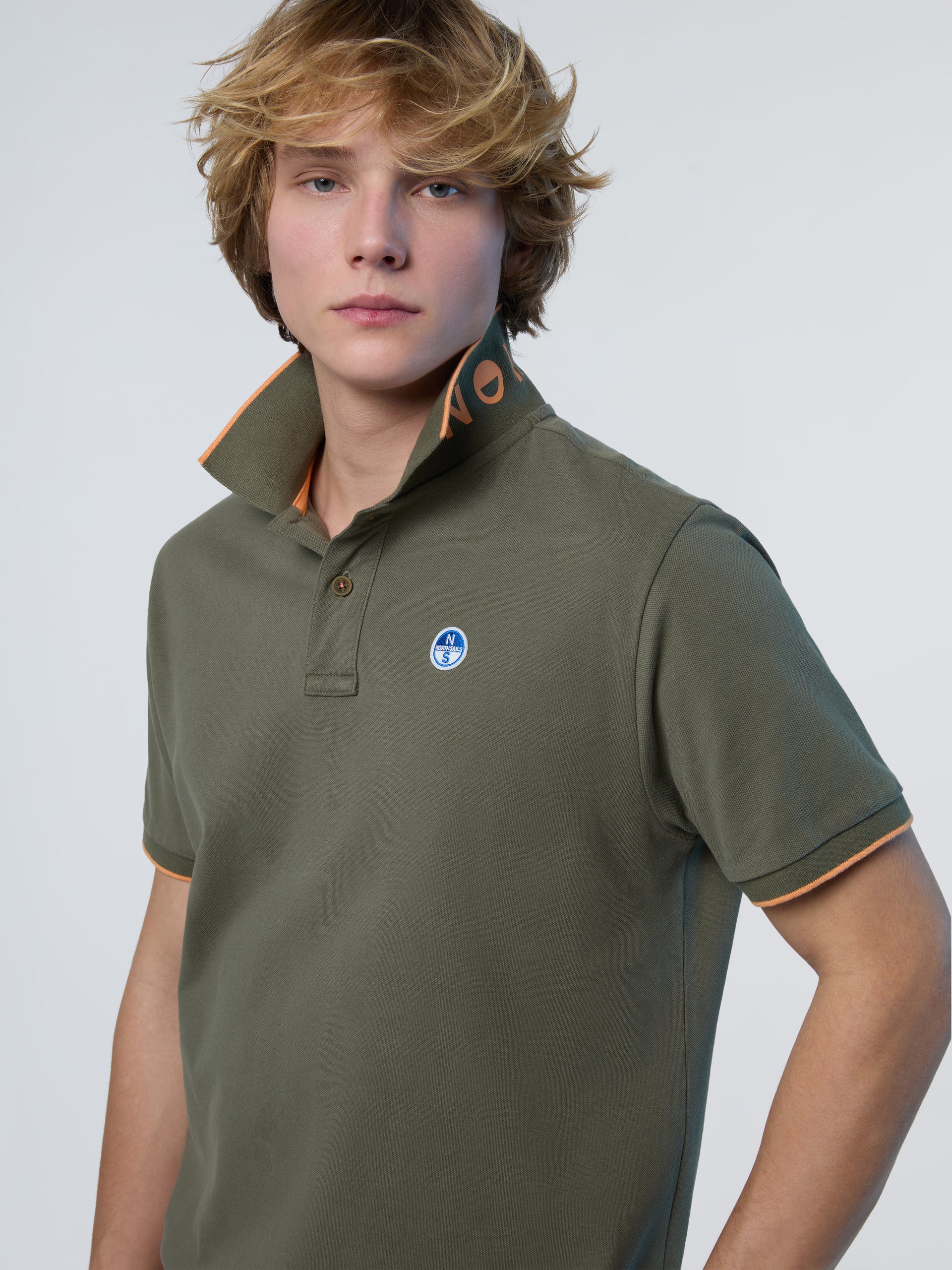 2 | Dusty olive | polo-short-sleeve-collar-wstriped-in-contrast-692452