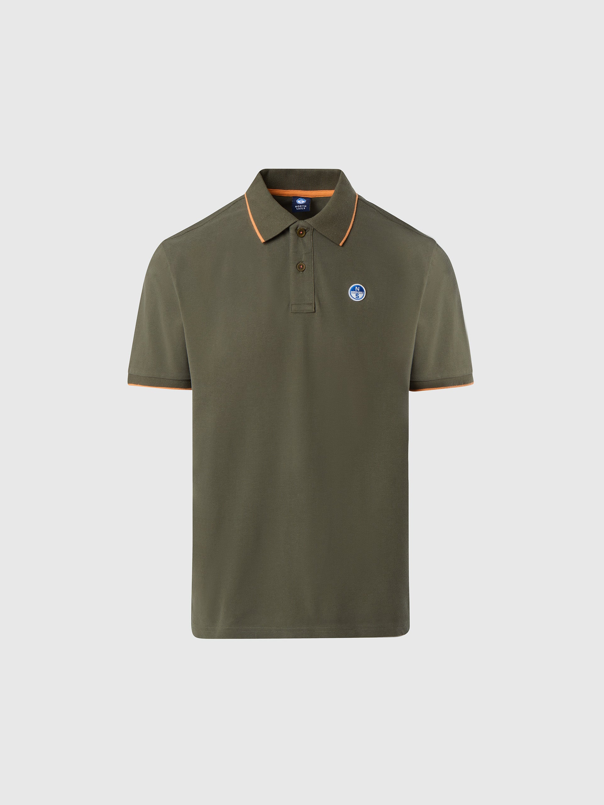 hover | Dusty olive | polo-short-sleeve-collar-wstriped-in-contrast-692452
