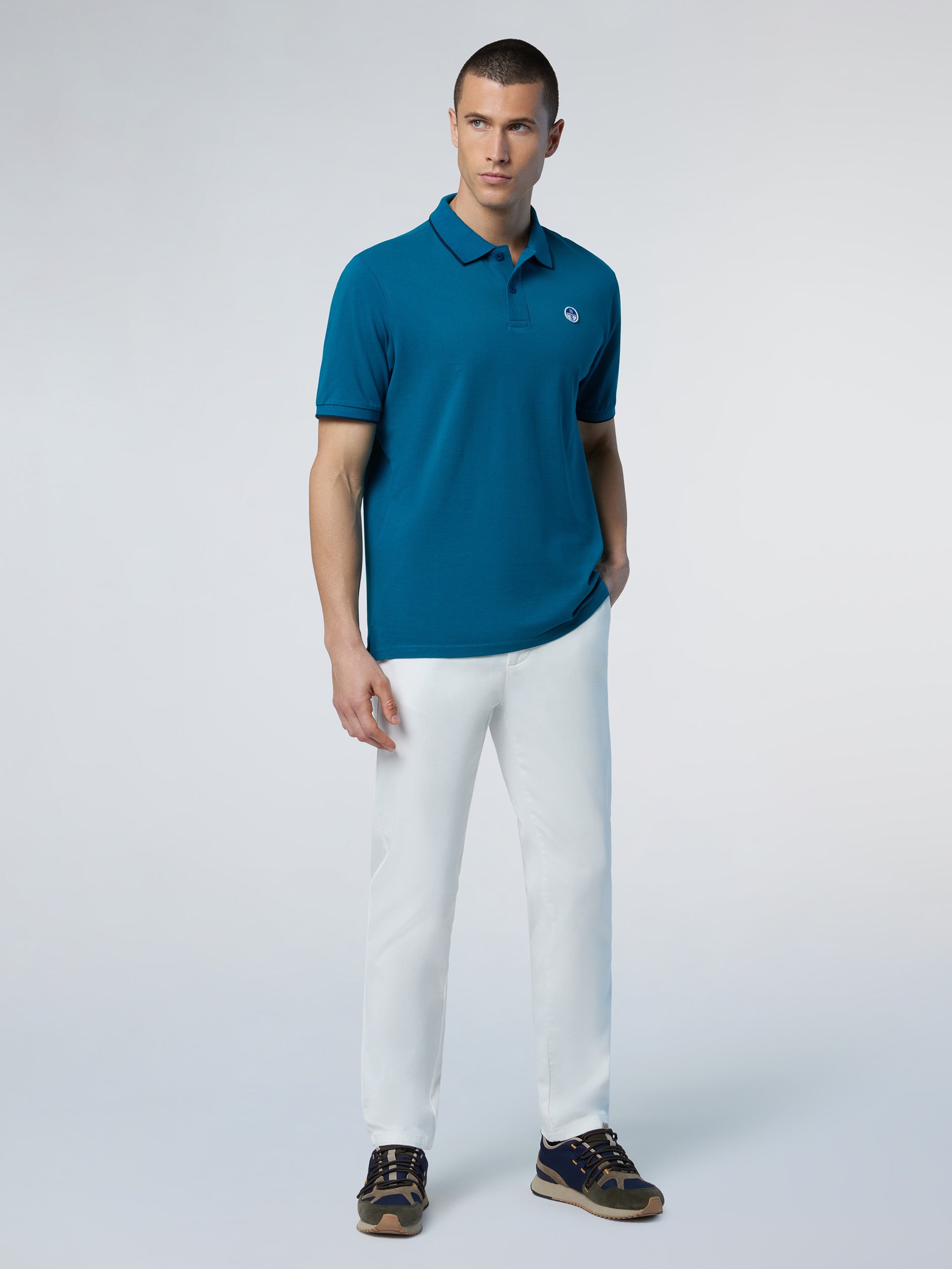 5 | Water green | polo-short-sleeve-collar-wstriped-in-contrast-692452