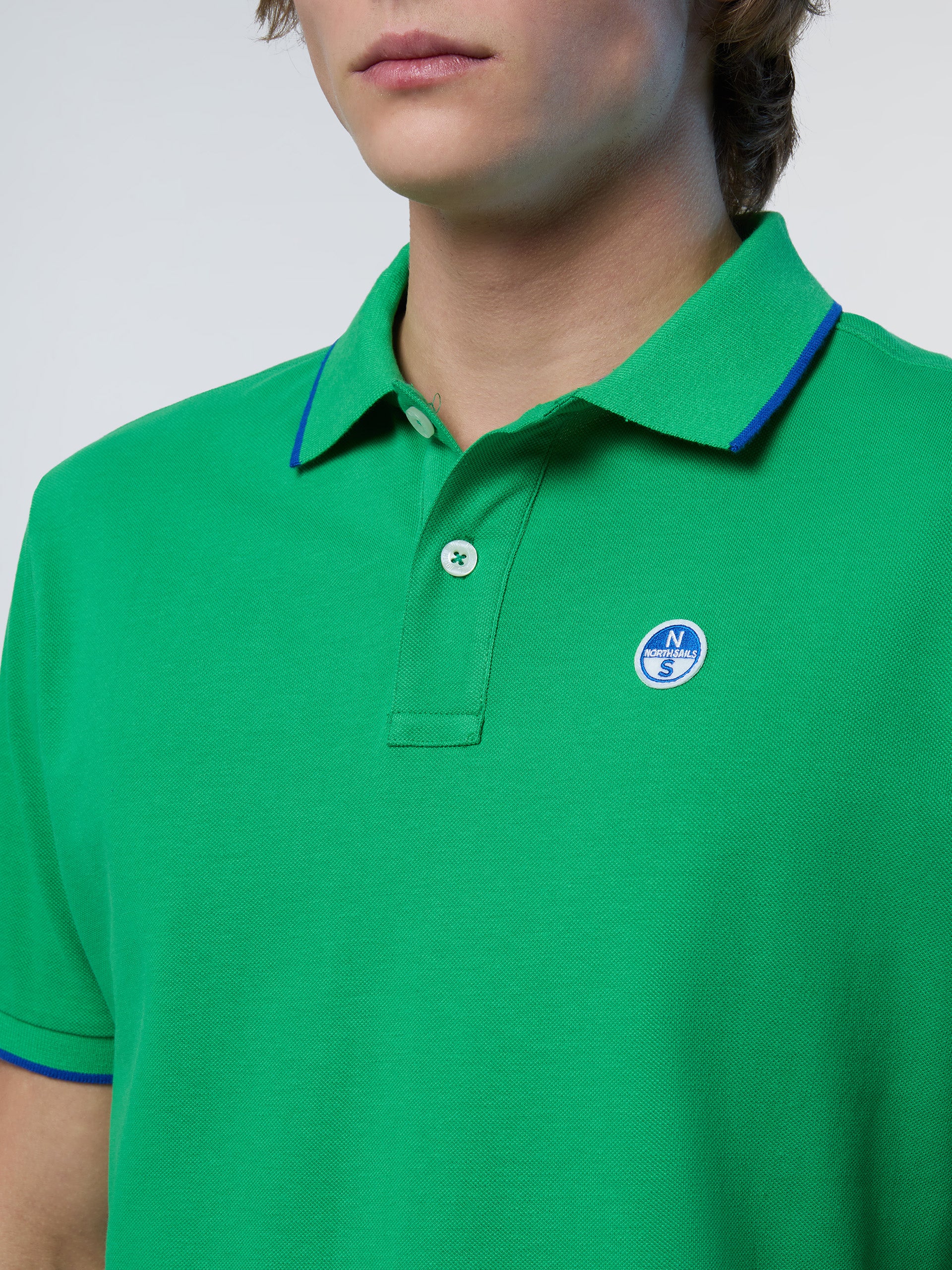 6 | Green bee | polo-short-sleeve-collar-wstriped-in-contrast-692452