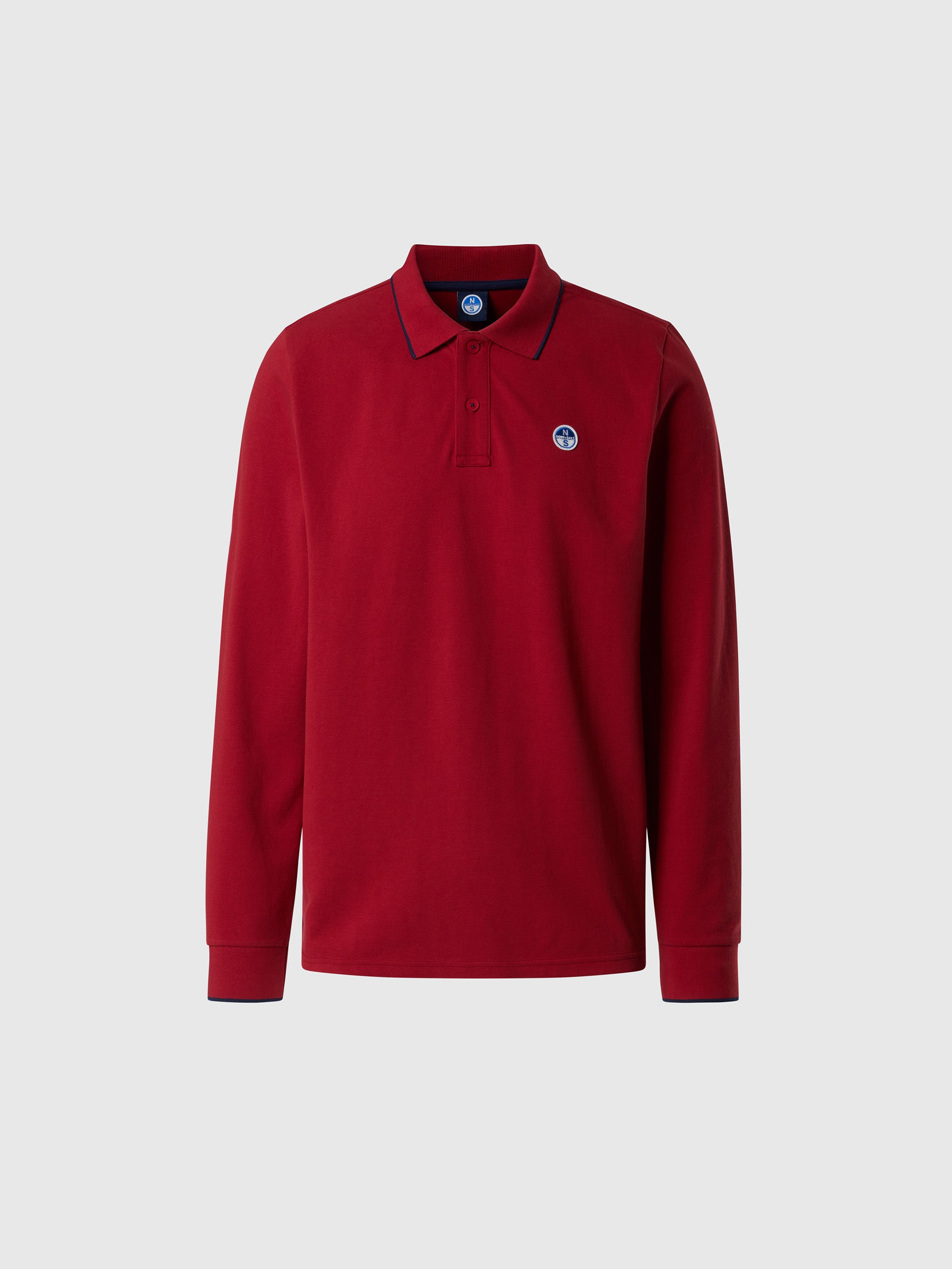 hover | Red dahlia | basic-polo-long-sleeve-692454-1