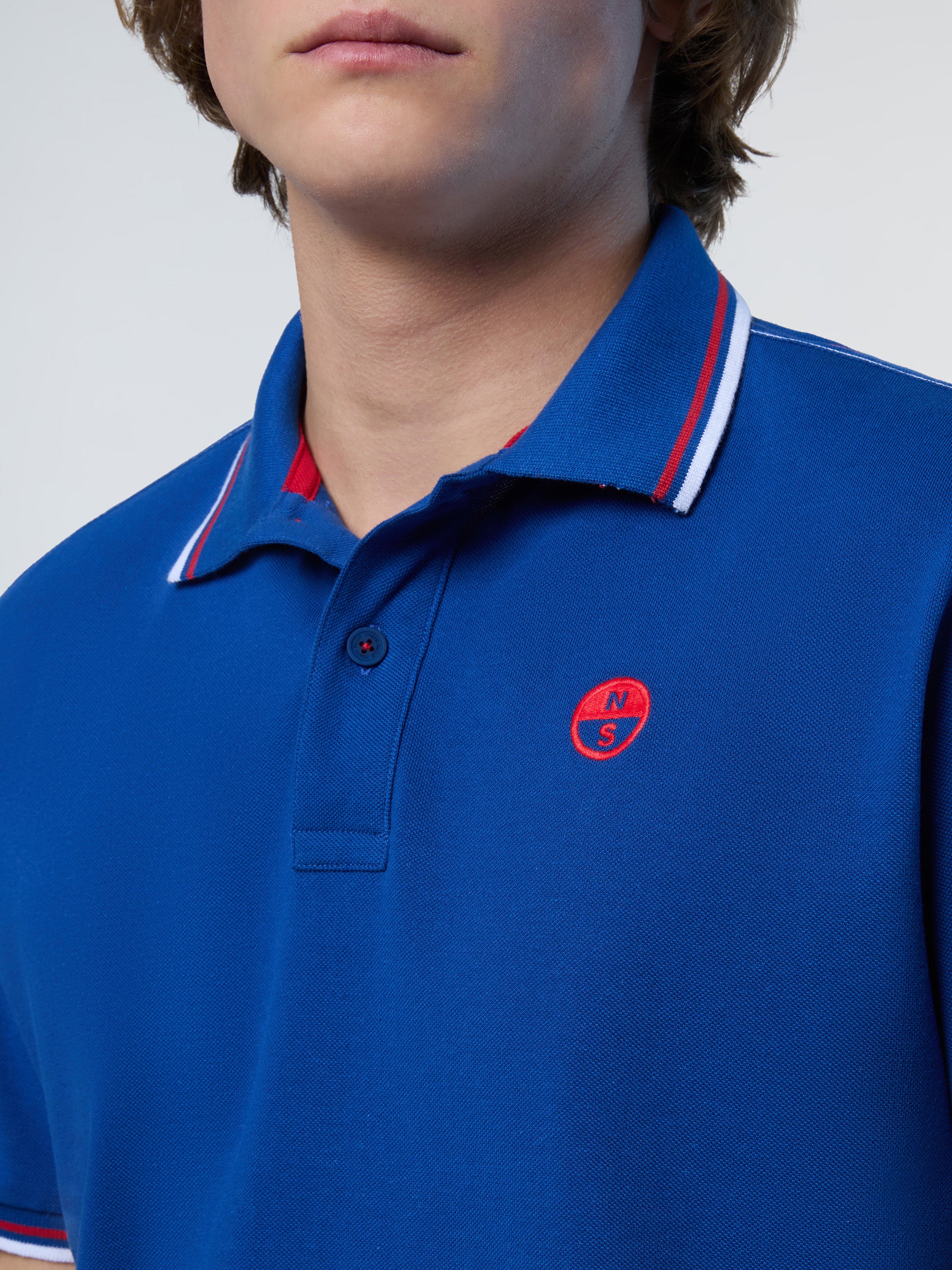 6 | Ocean blue | polo-short-sleeve-wcontrast-shoulder-stitching-692455
