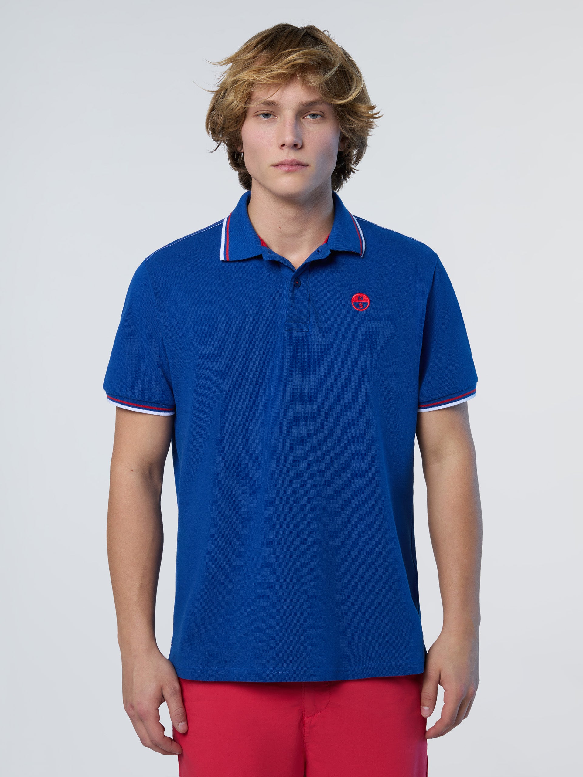 1 | Ocean blue | polo-short-sleeve-wcontrast-shoulder-stitching-692455