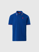 hover | Ocean blue | polo-short-sleeve-wcontrast-shoulder-stitching-692455