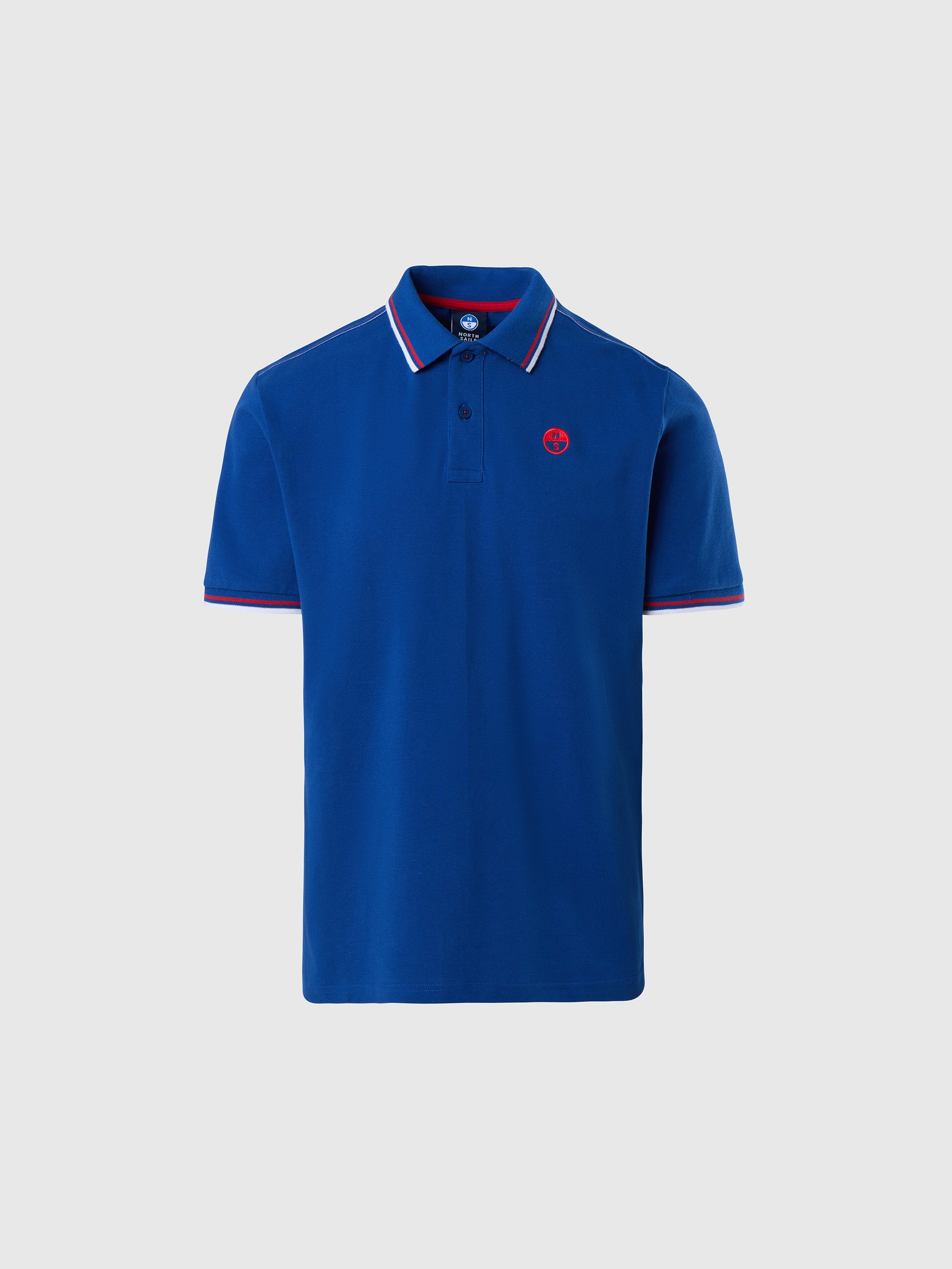 hover | Ocean blue | polo-short-sleeve-wcontrast-shoulder-stitching-692455