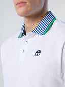6 | White | polo-short-sleeve-wstripes-on-front-flat-knit-collar-692460