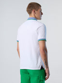 4 | White | polo-short-sleeve-wstripes-on-front-flat-knit-collar-692460