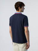 4 | Navy blue | polo-short-sleeve-wstripes-on-front-flat-knit-collar-692460