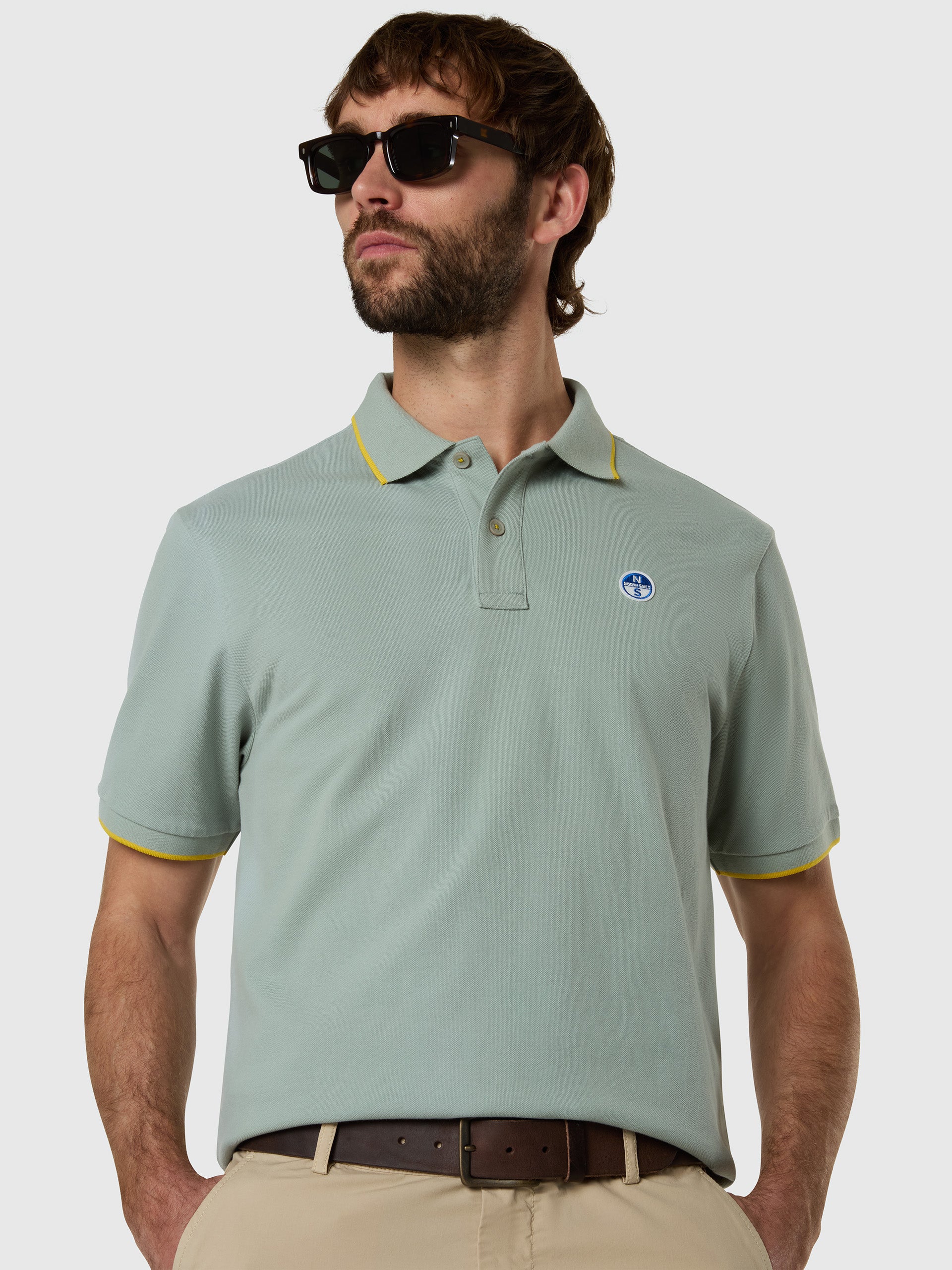 2 | Iceberg green | polo-short-sleeve-collar-wstriped-in-contrast-692464