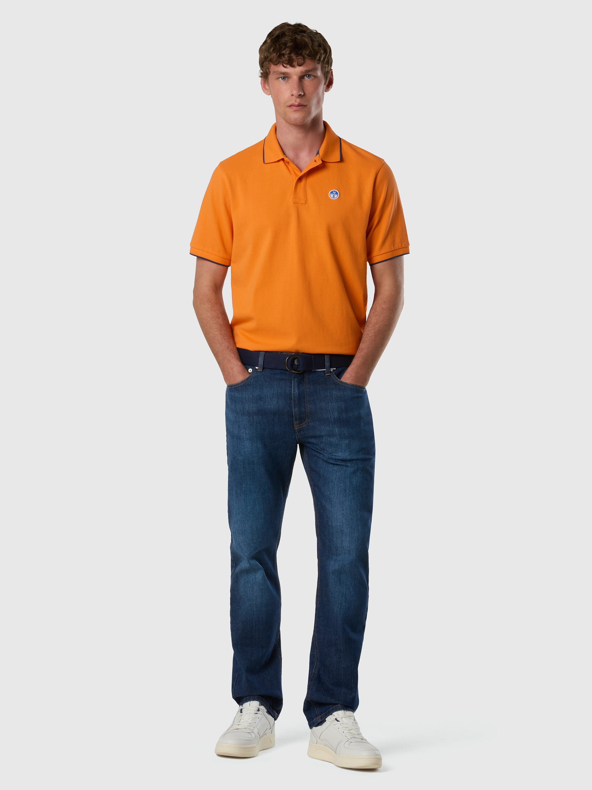 5 | Orange peel | polo-short-sleeve-collar-wstriped-in-contrast-692464