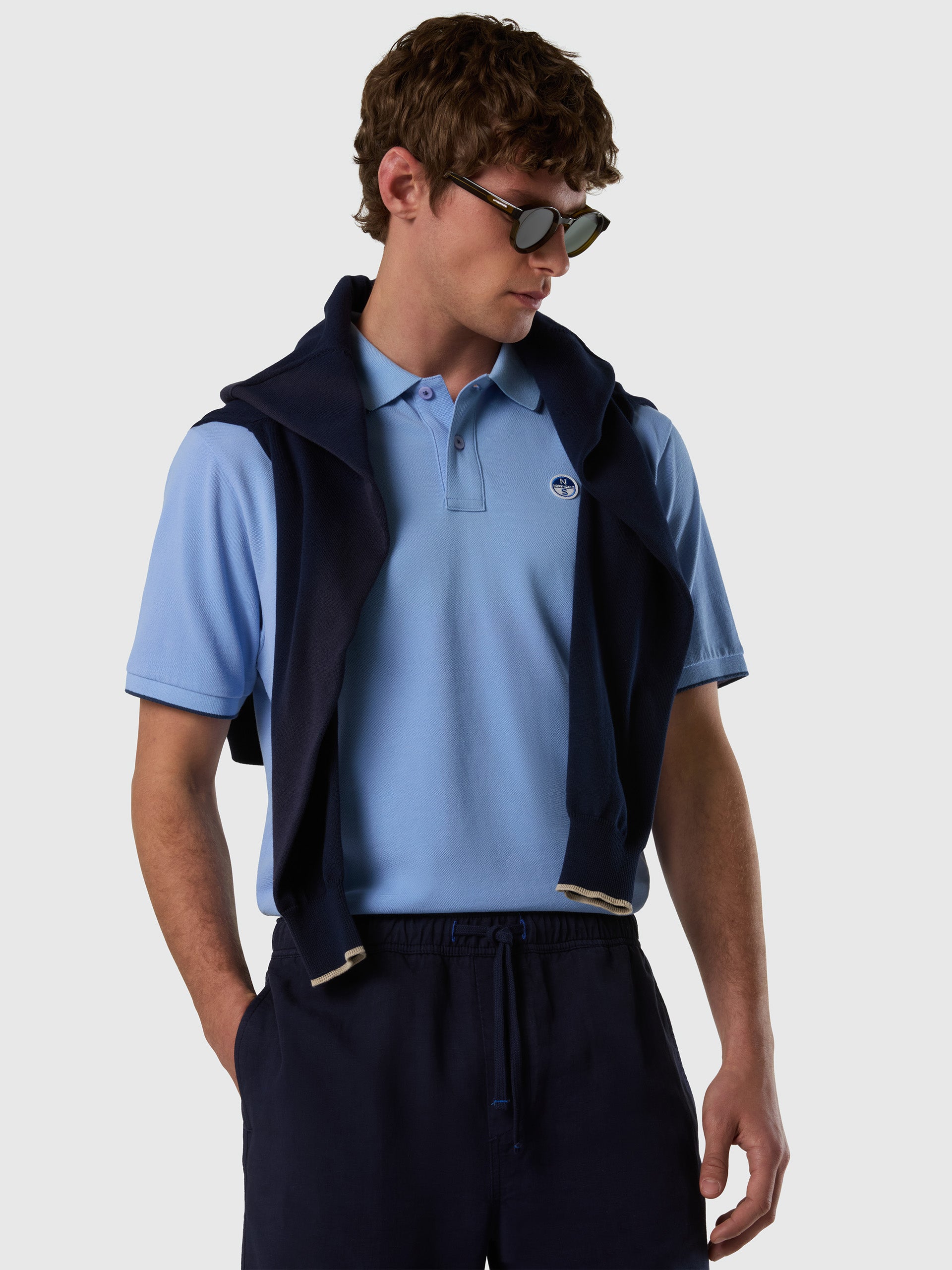 2 | Light blue | polo-short-sleeve-collar-wstriped-in-contrast-692464