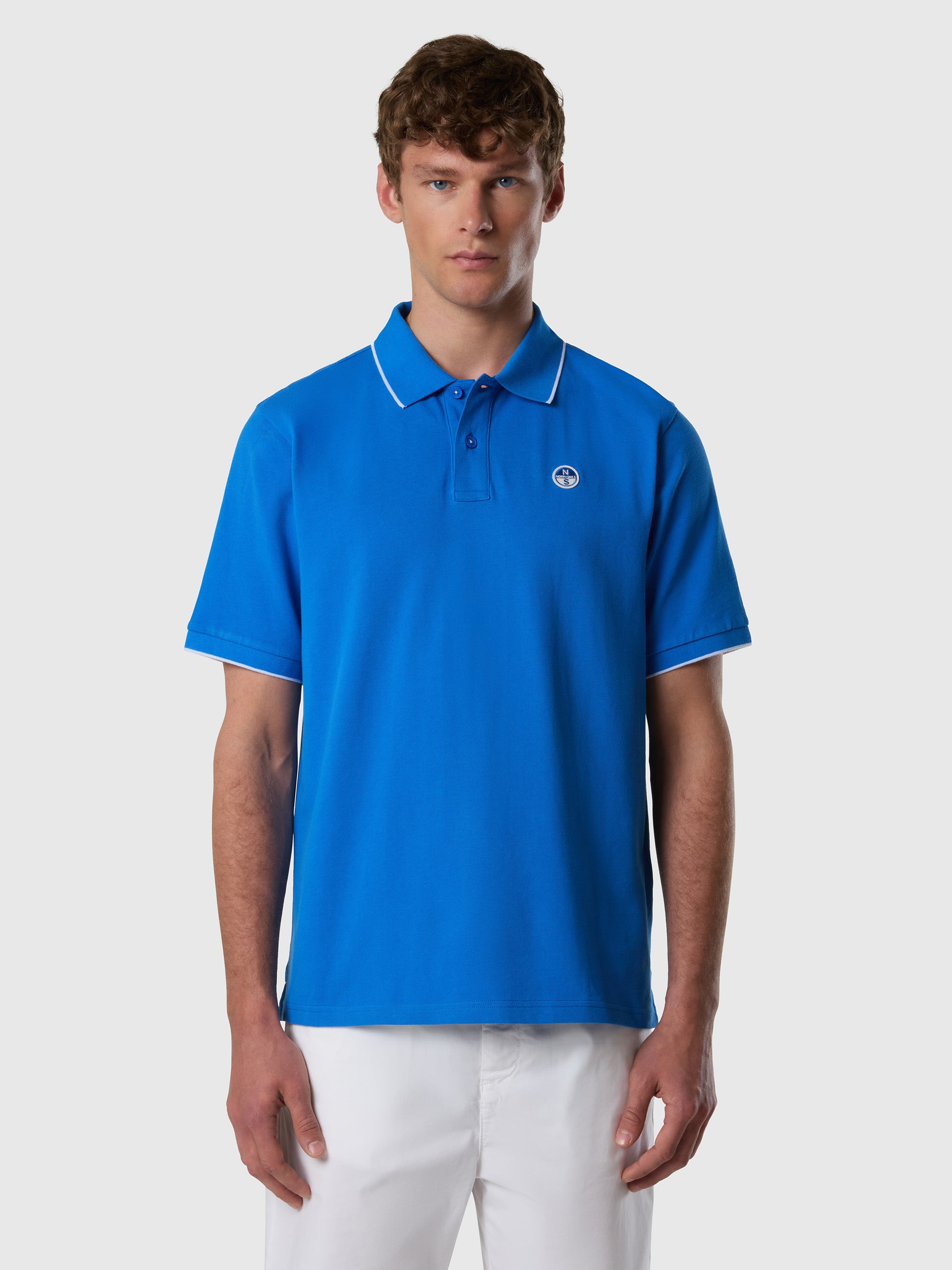 1 | Palace blue | polo-short-sleeve-collar-wstriped-in-contrast-692464