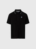 hover | Black | polo-short-sleeve-collar-wstriped-in-contrast-692464