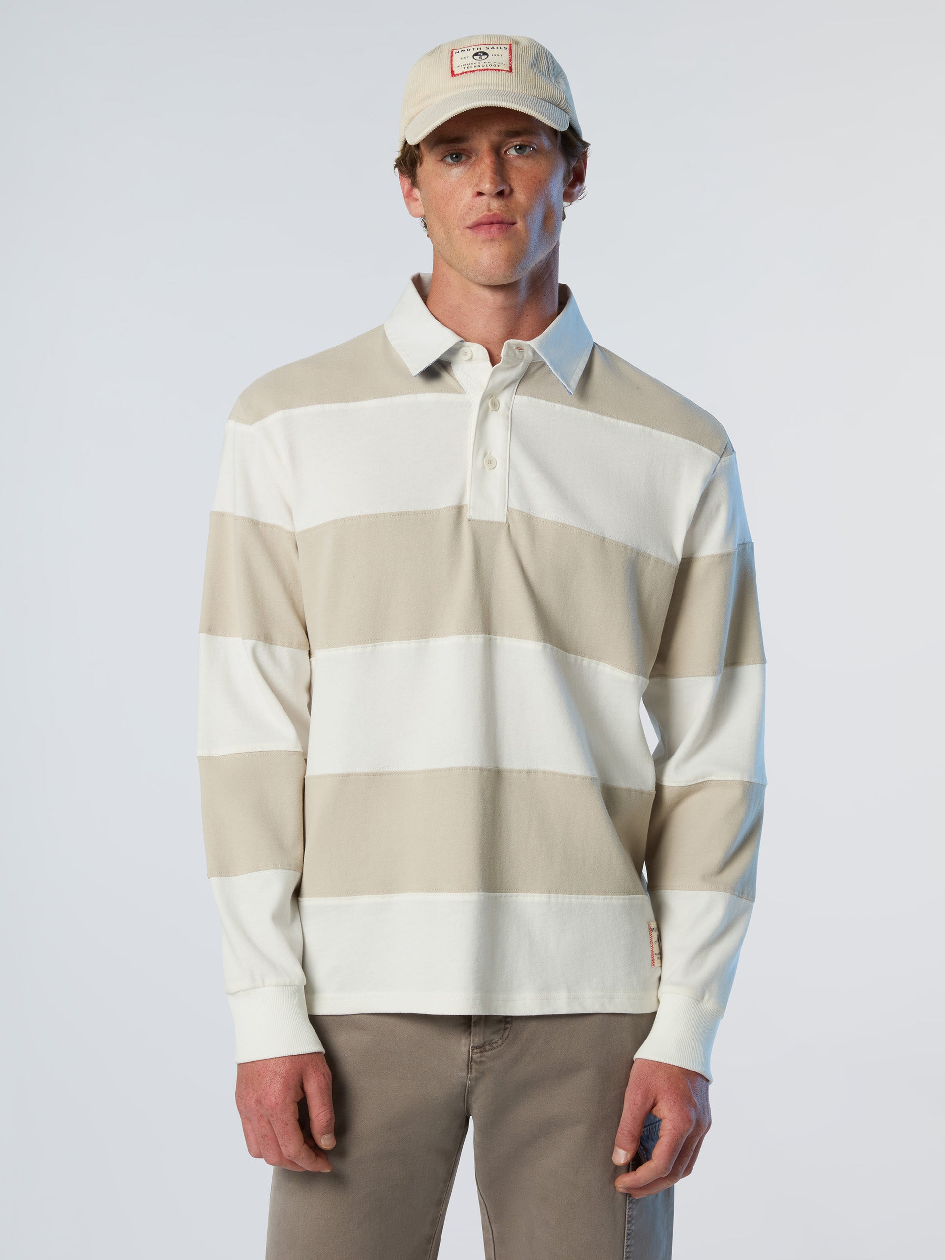 Striped long-sleeved rugby top | North Sails