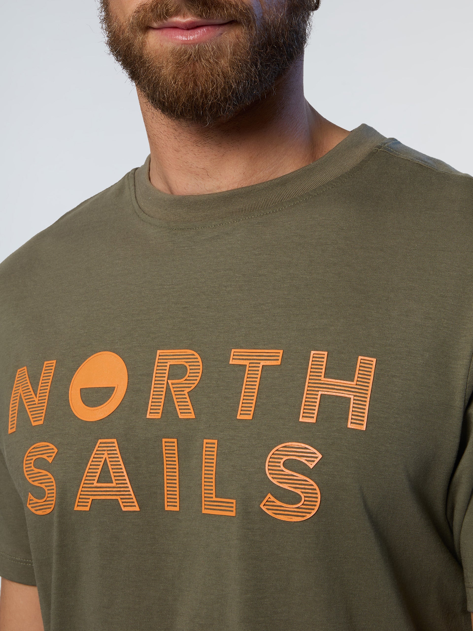 6 | Dusty olive | t-shirt-short-sleeve-line-print-692973