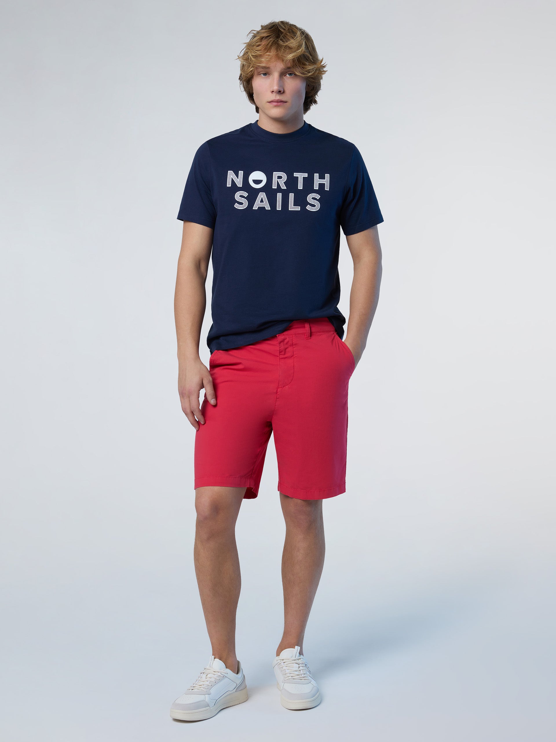 5 | Navy blue | t-shirt-short-sleeve-line-print-692973