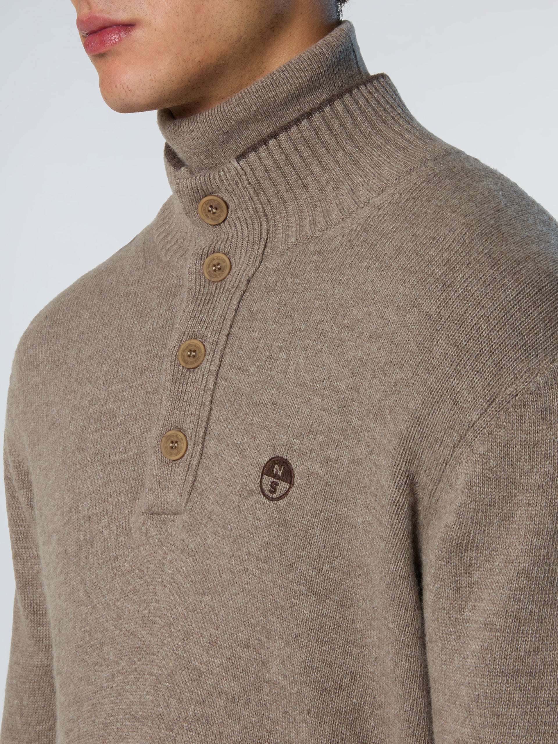 6 | Fossil melange | half-buttons-7gg-knitwear-699146