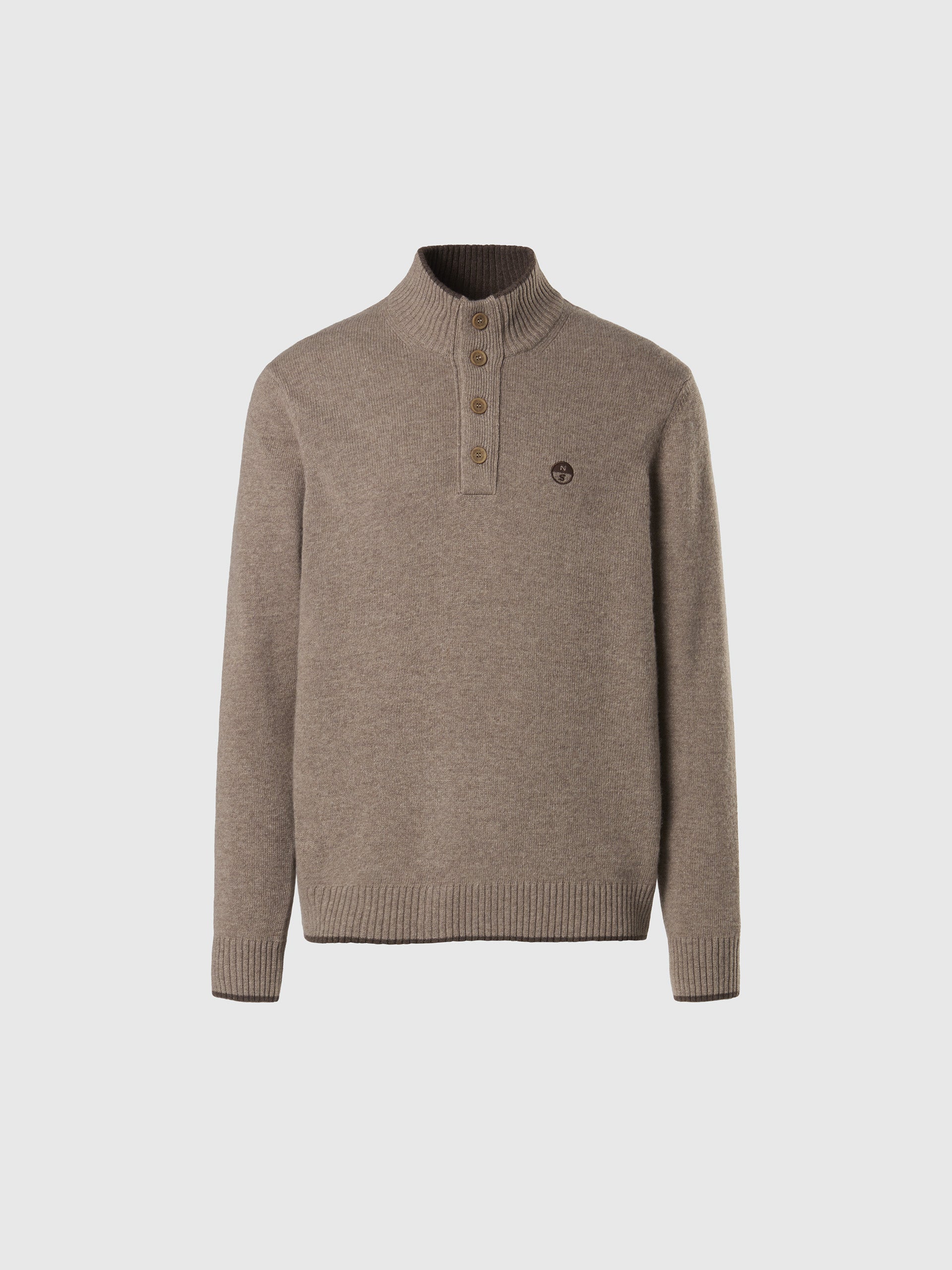 hover | Fossil melange | half-buttons-7gg-knitwear-699146