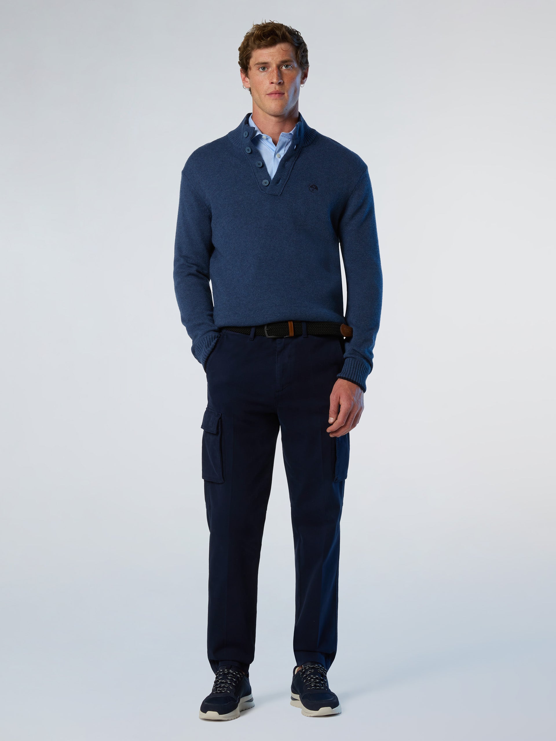 5 | China blue melange | half-buttons-7gg-knitwear-699146