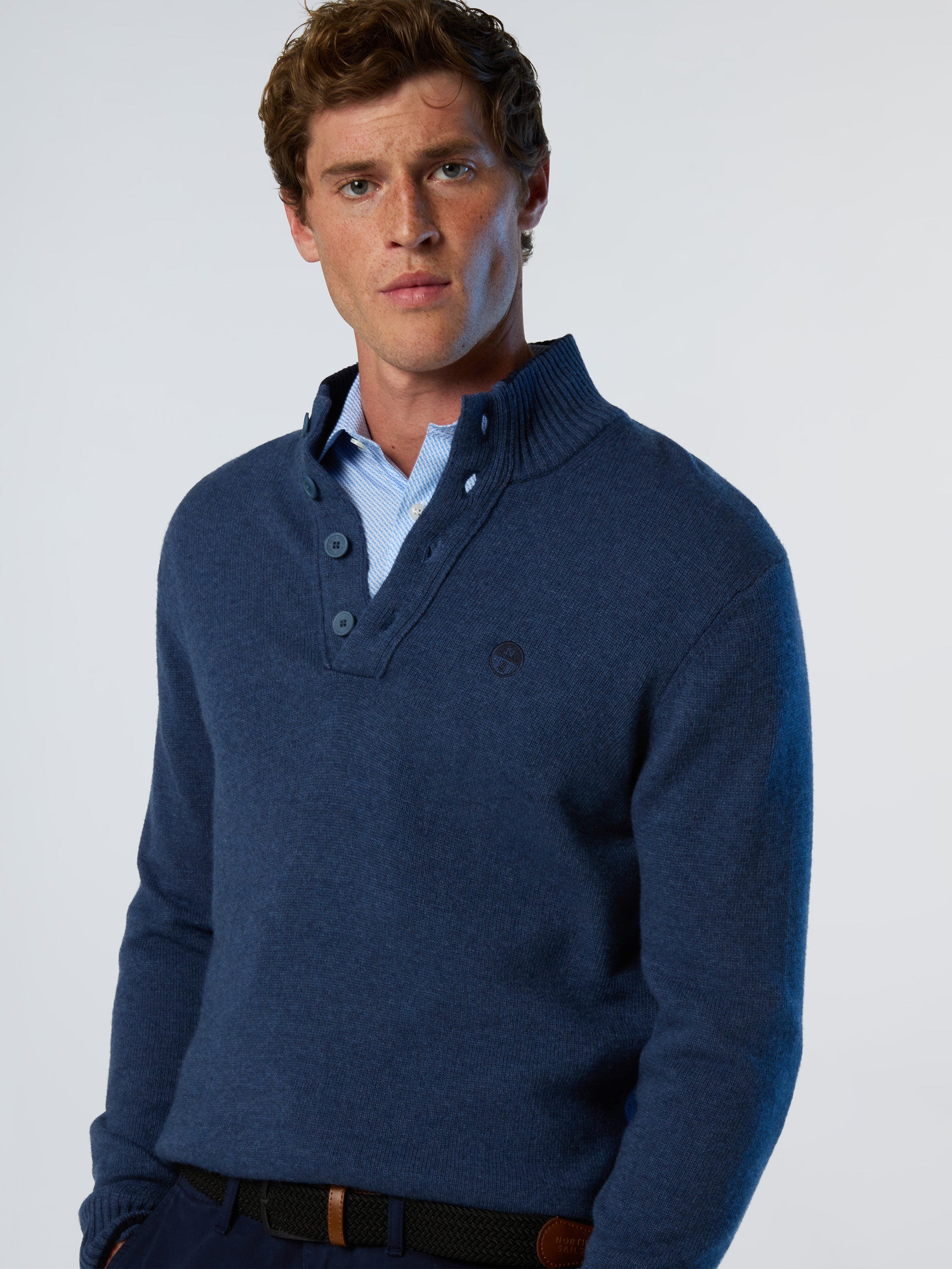 2 | China blue melange | half-buttons-7gg-knitwear-699146