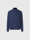 hover | China blue melange | half-buttons-7gg-knitwear-699146