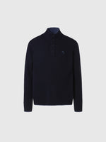 hover | Navy blue | half-buttons-7gg-knitwear-699146