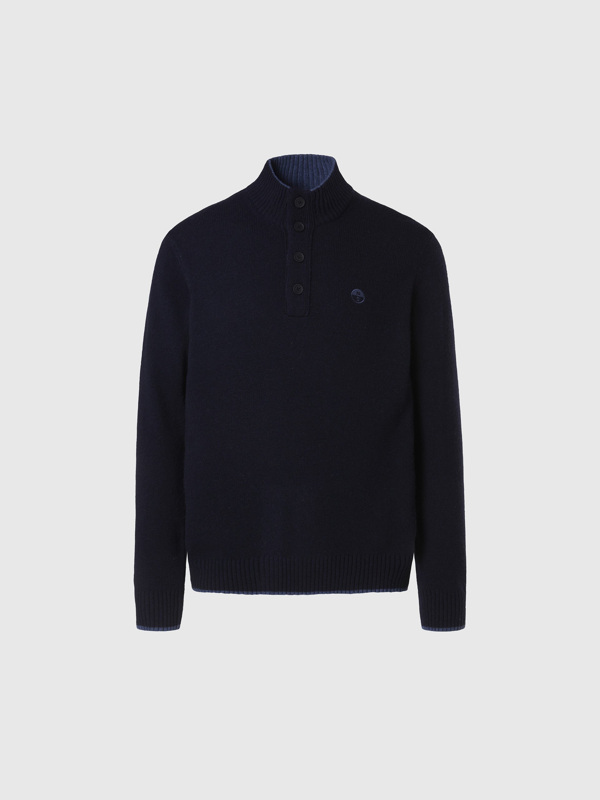hover | Navy blue | half-buttons-7gg-knitwear-699146