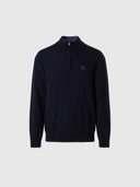 hover | Navy blue | hald-zip-12gg-knitwear-699148