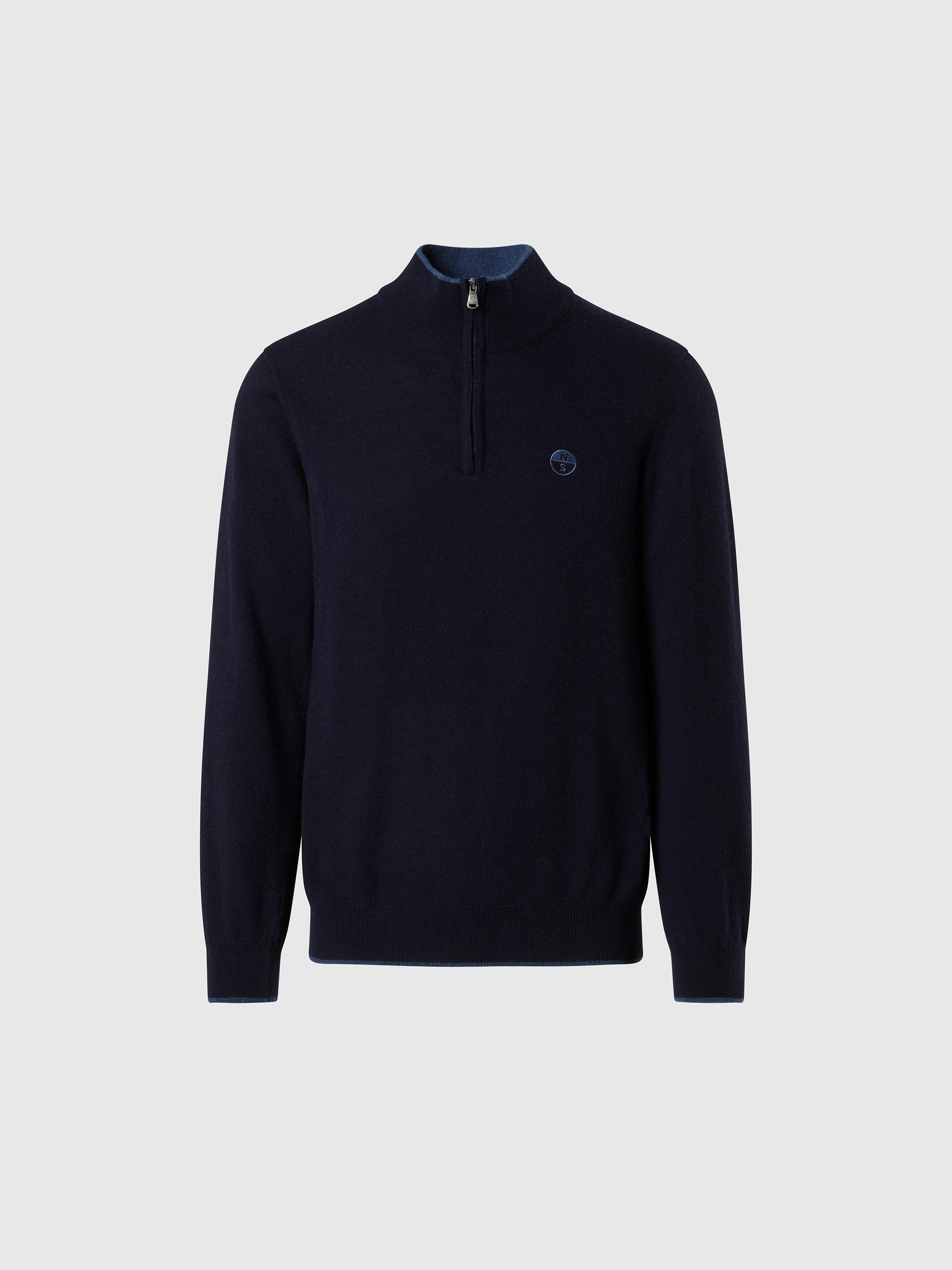 hover | Navy blue | hald-zip-12gg-knitwear-699148