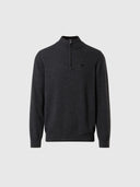 hover | Dark grey melange | hald-zip-12gg-knitwear-699148