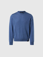 hover | China blue melange | crewneck-12gg-knitwear-699156