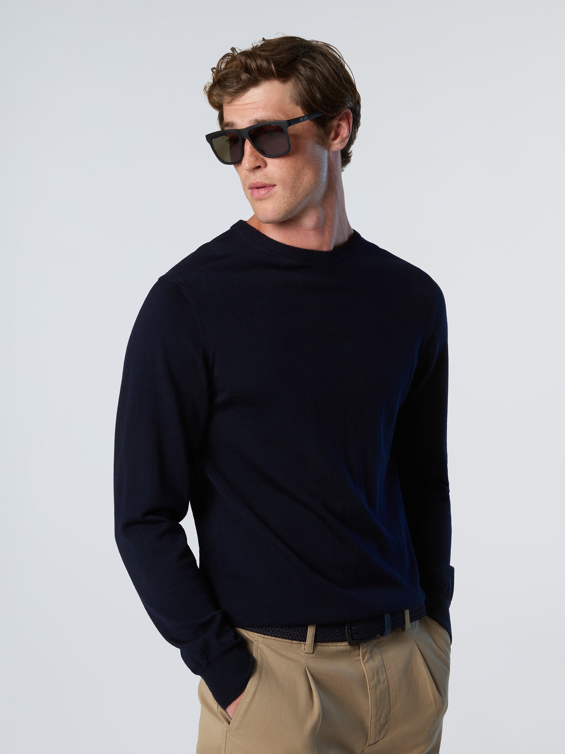 2 | Navy blue | crewneck-12gg-knitwear-699156