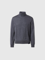 hover | Medium grey melange | turtle-neck-12gg-knitwear-699157