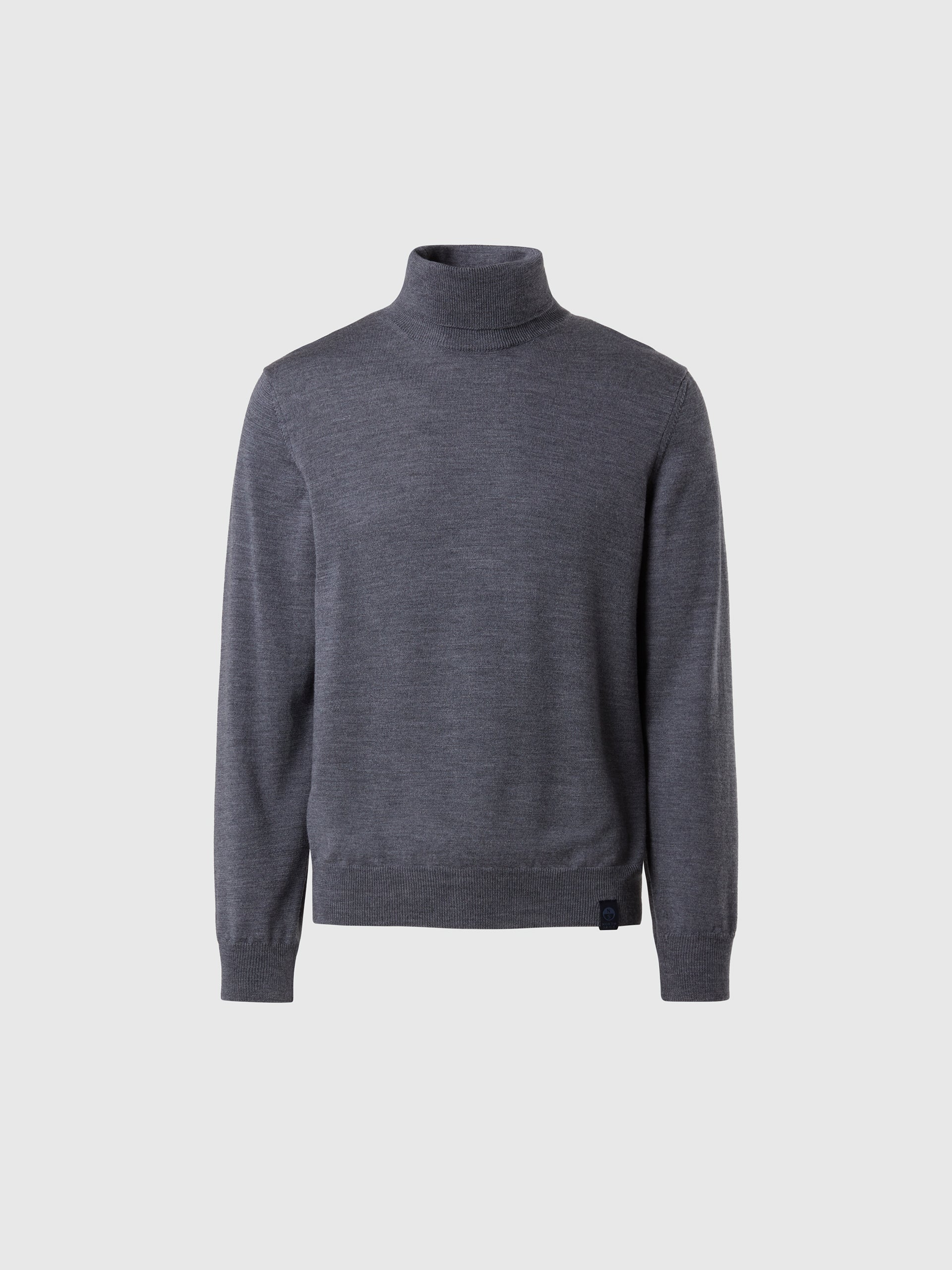 hover | Medium grey melange | turtle-neck-12gg-knitwear-699157