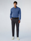 5 | China blue melange | polo-neck-ls-12gg-knitwear-699158