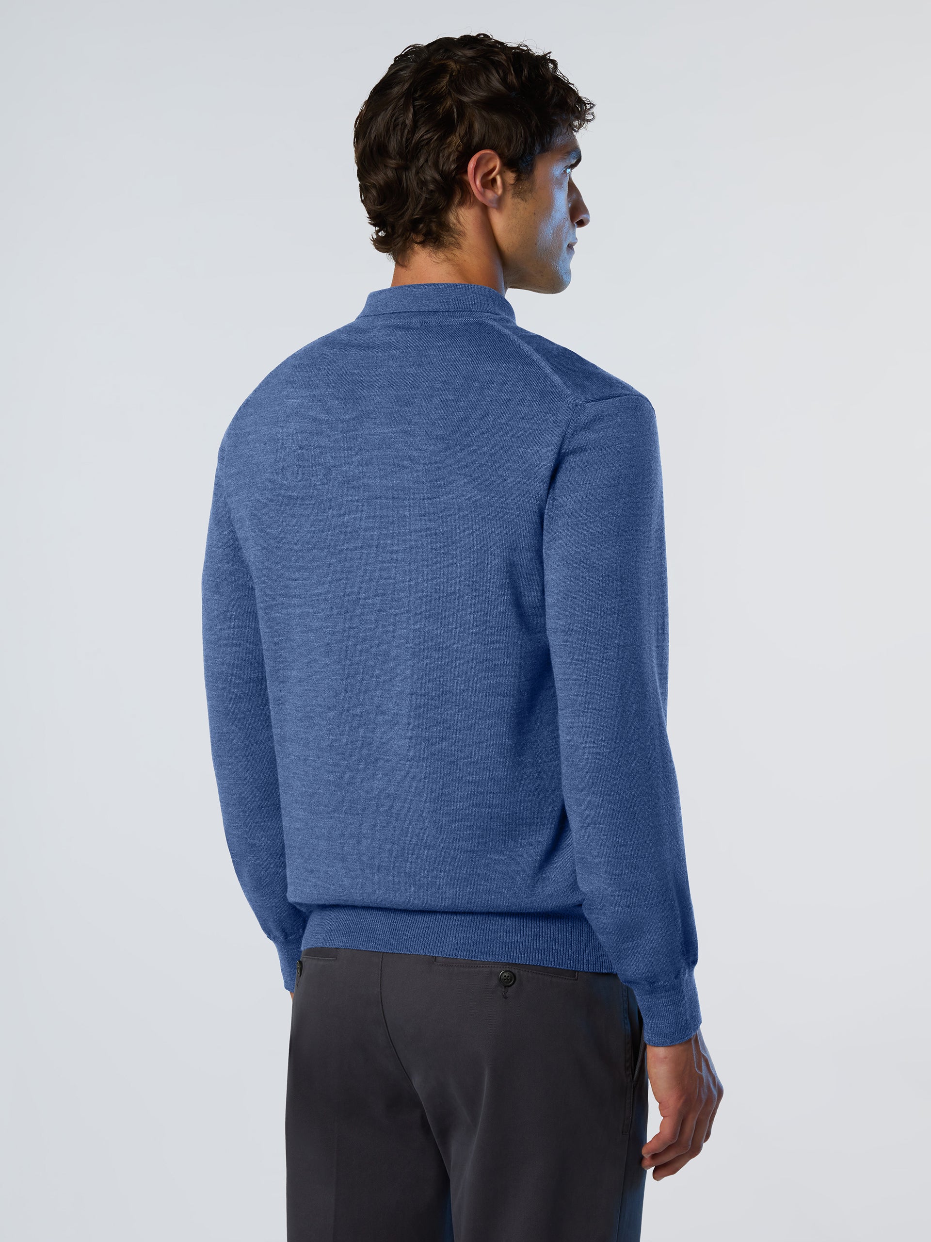 4 | China blue melange | polo-neck-ls-12gg-knitwear-699158