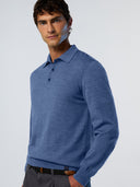 2 | China blue melange | polo-neck-ls-12gg-knitwear-699158