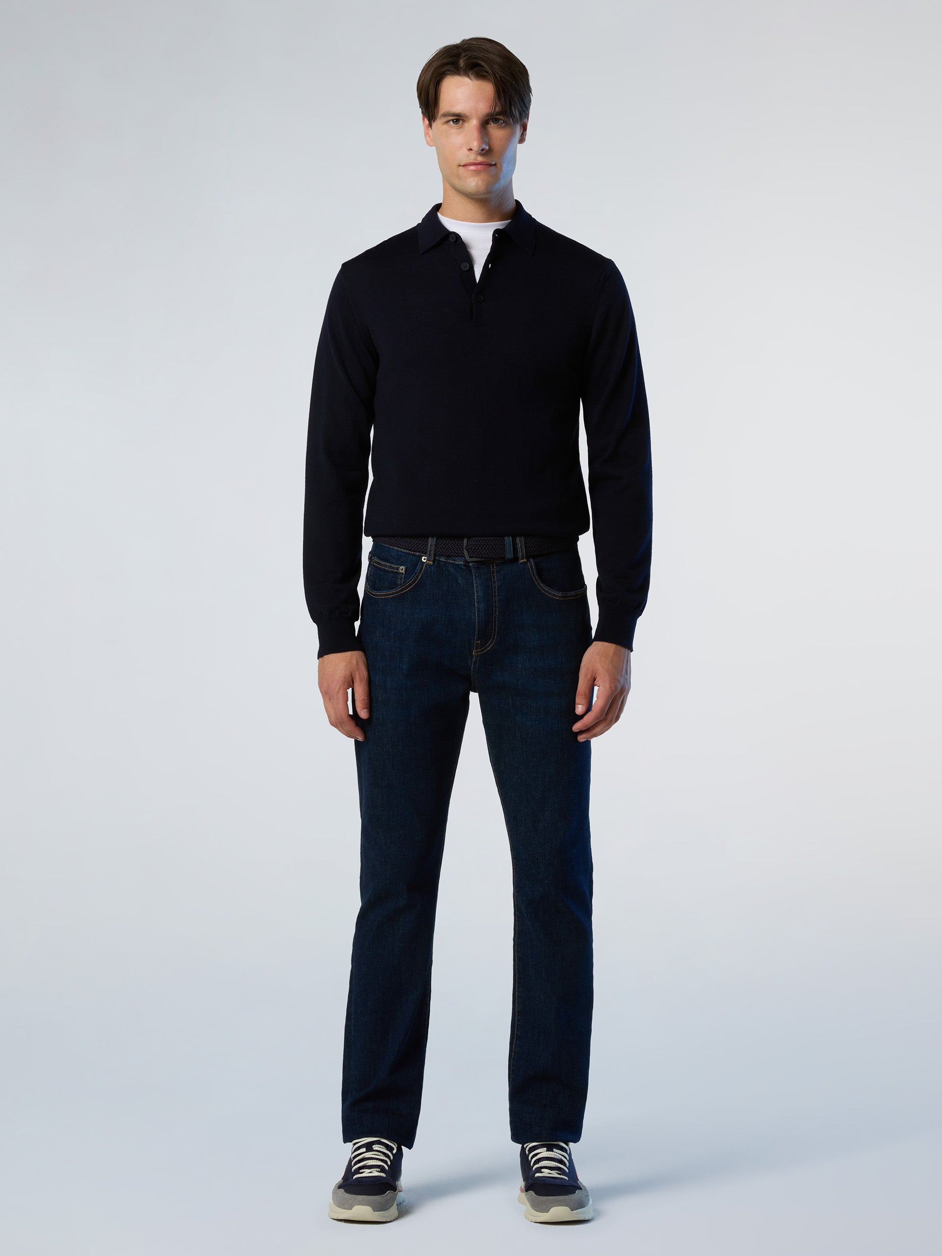 5 | Navy blue | polo-neck-ls-12gg-knitwear-699158