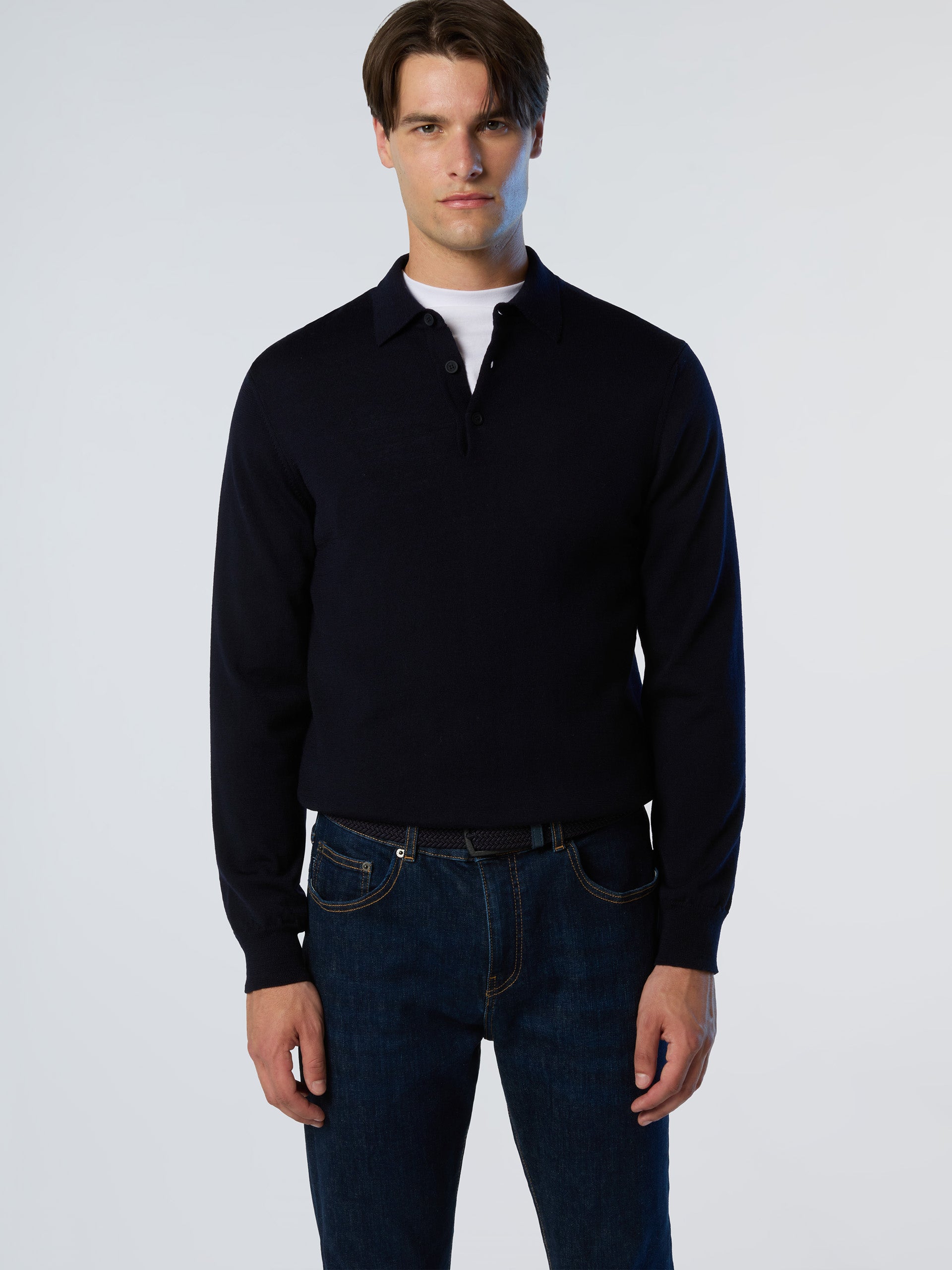 2 | Navy blue | polo-neck-ls-12gg-knitwear-699158