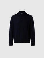 hover | Navy blue | polo-neck-ls-12gg-knitwear-699158