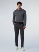 5 | Medium grey melange | polo-neck-ls-12gg-knitwear-699158