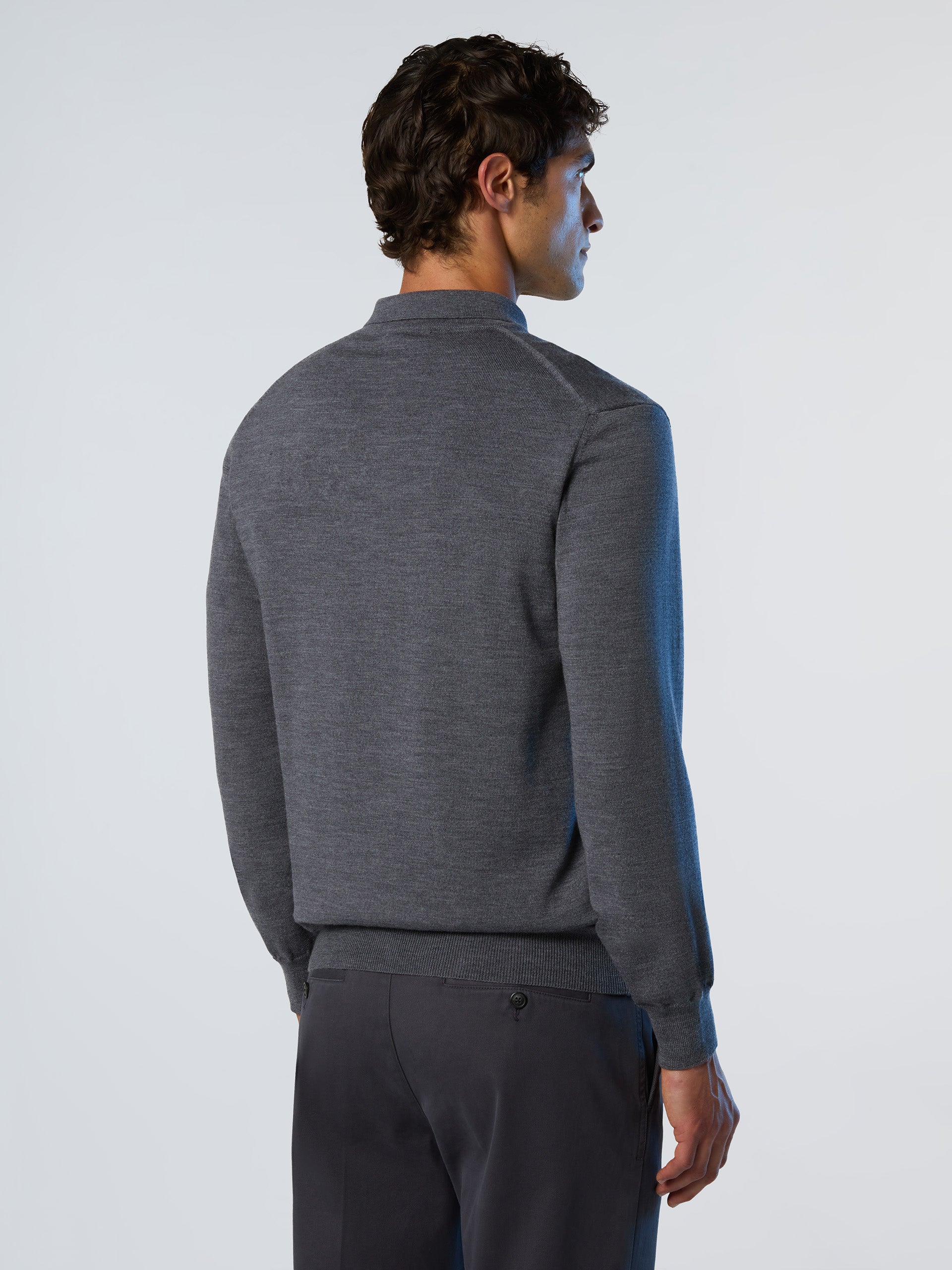 4 | Medium grey melange | polo-neck-ls-12gg-knitwear-699158