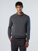 1 | Medium grey melange | polo-neck-ls-12gg-knitwear-699158