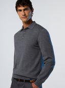 2 | Medium grey melange | polo-neck-ls-12gg-knitwear-699158