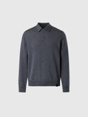hover | Medium grey melange | polo-neck-ls-12gg-knitwear-699158