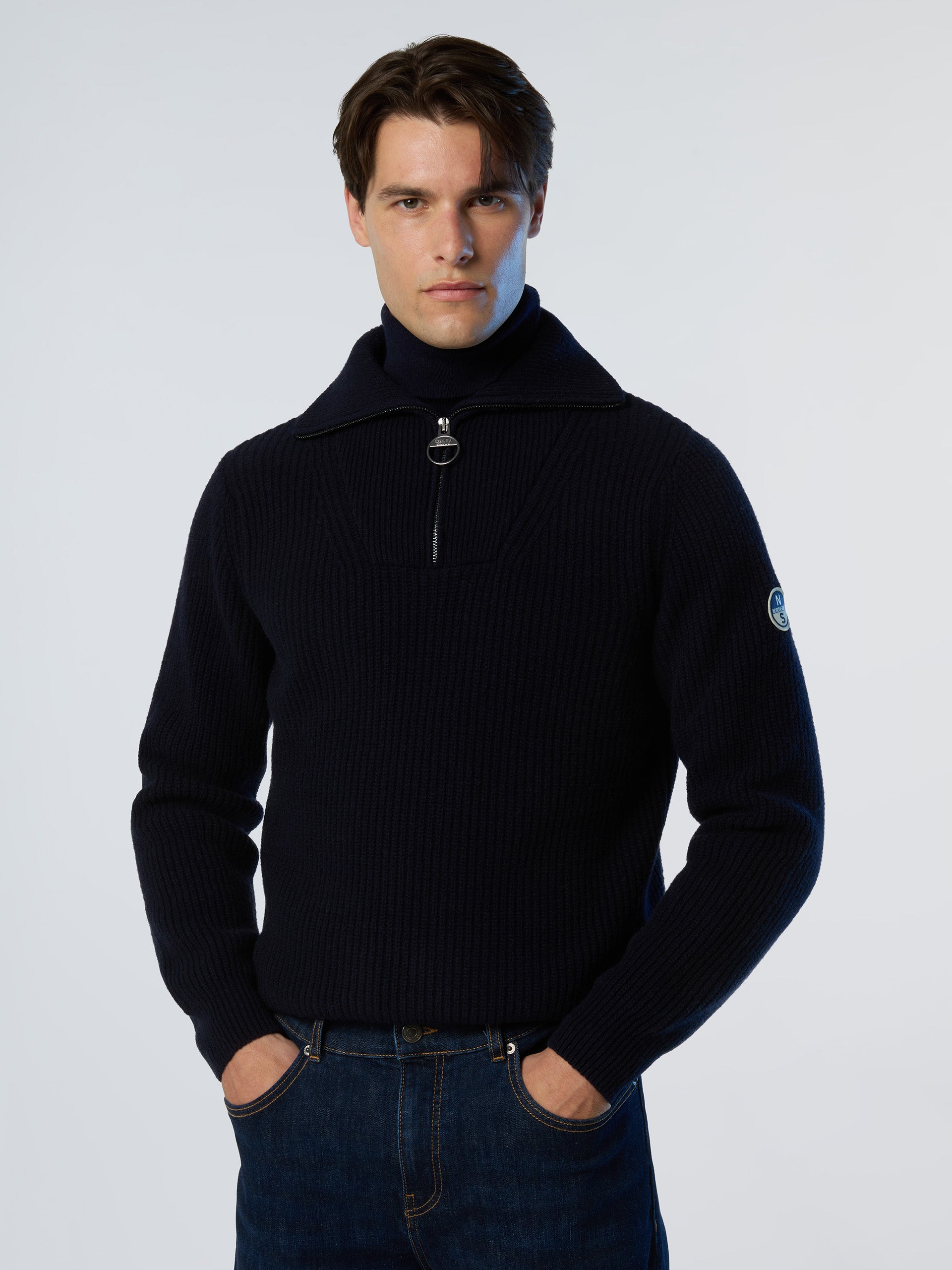 1 | Navy blue | half-zip-5gg-knitwear-699202