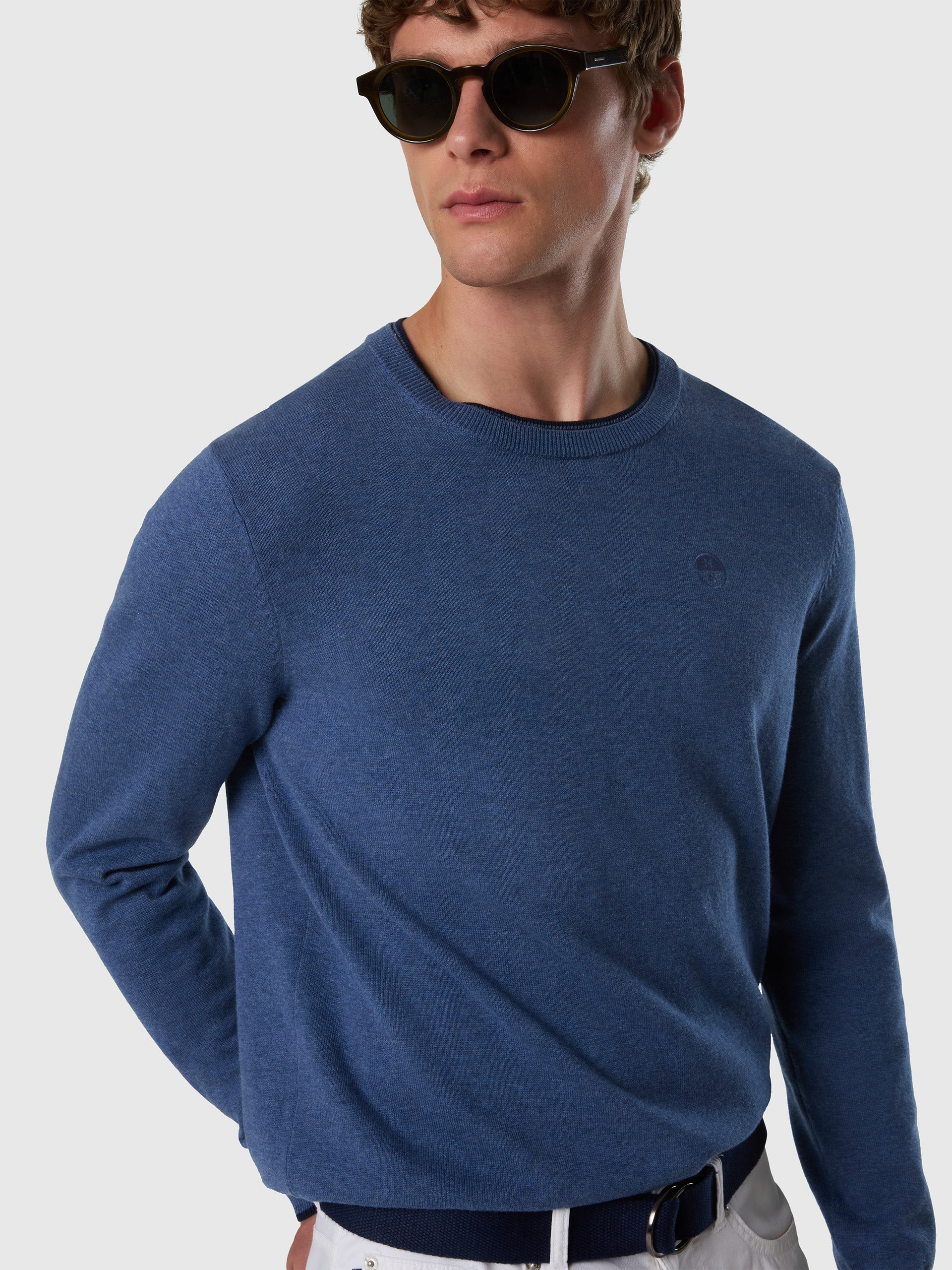 2 | Denim blue melange | crewneck-12-gg-sweatshirt-699227