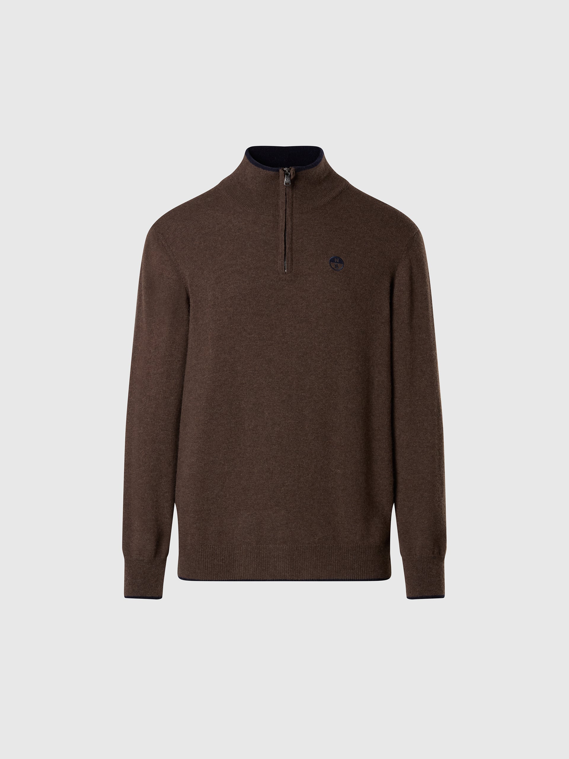 hover | Walnut melange | half-zip--12gg-knitwear-699490