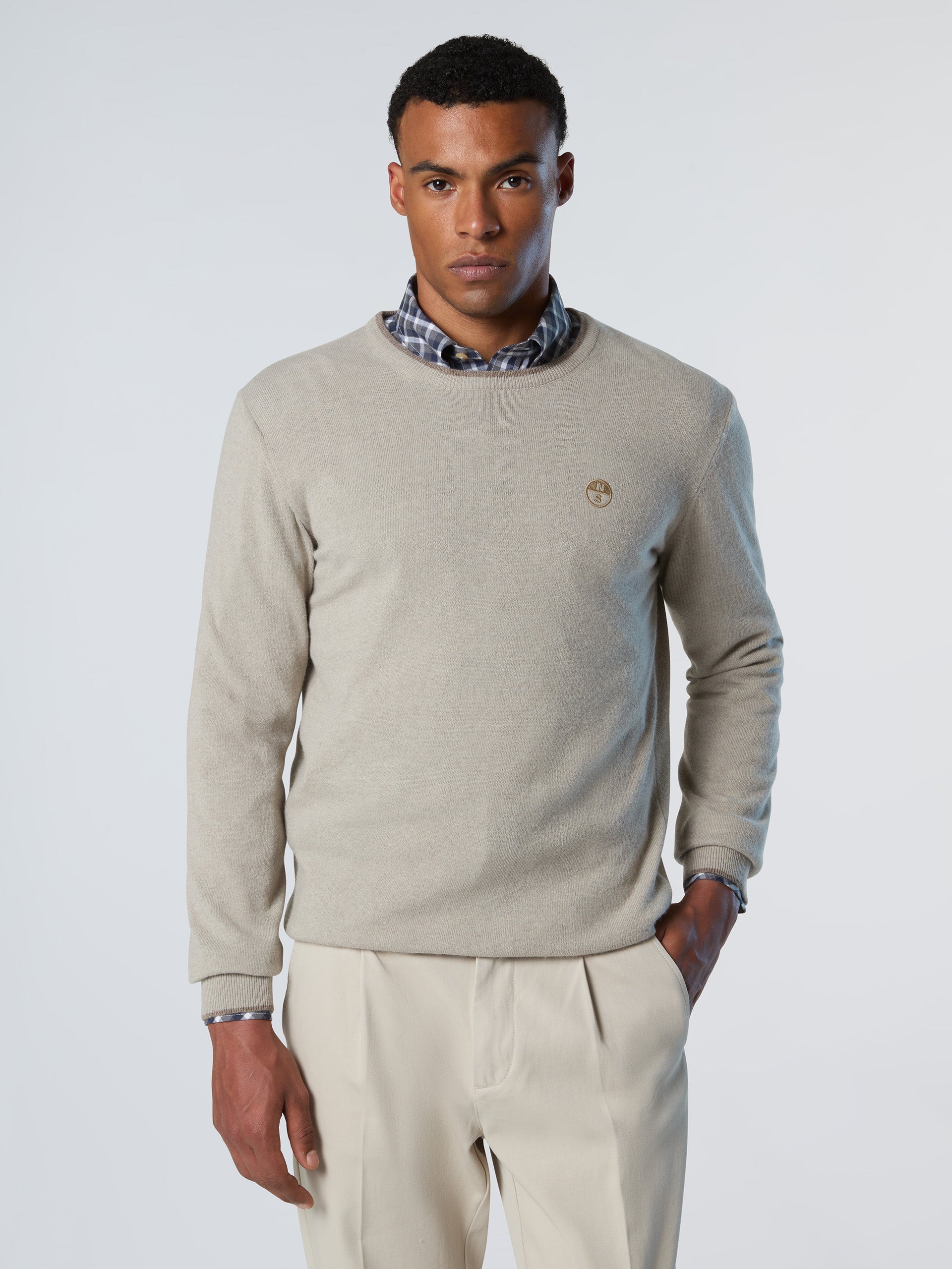 Crew-neck sweater with embroidered logo | North Sails
