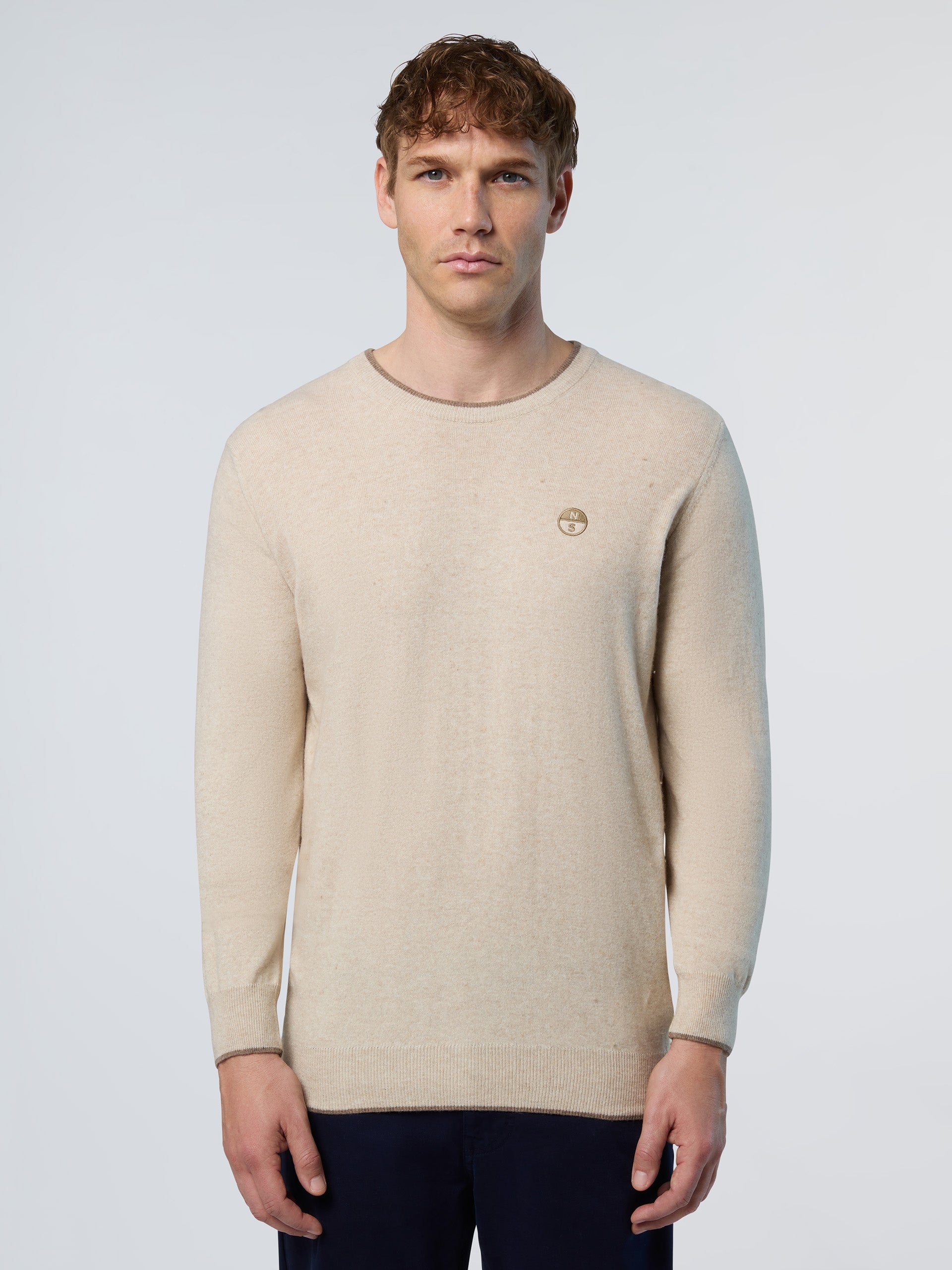 1 | Taupe melange | crewneck-12gg-knitwear-699775